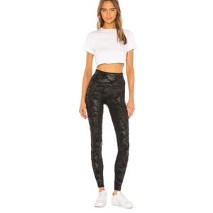 Spanx Faux Leather Camo Black Legging Size M